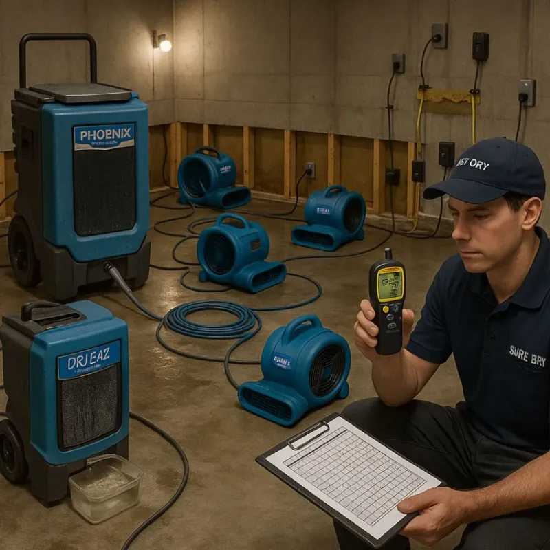 Structural Drying and Dehumidification process in Fairbury, NE